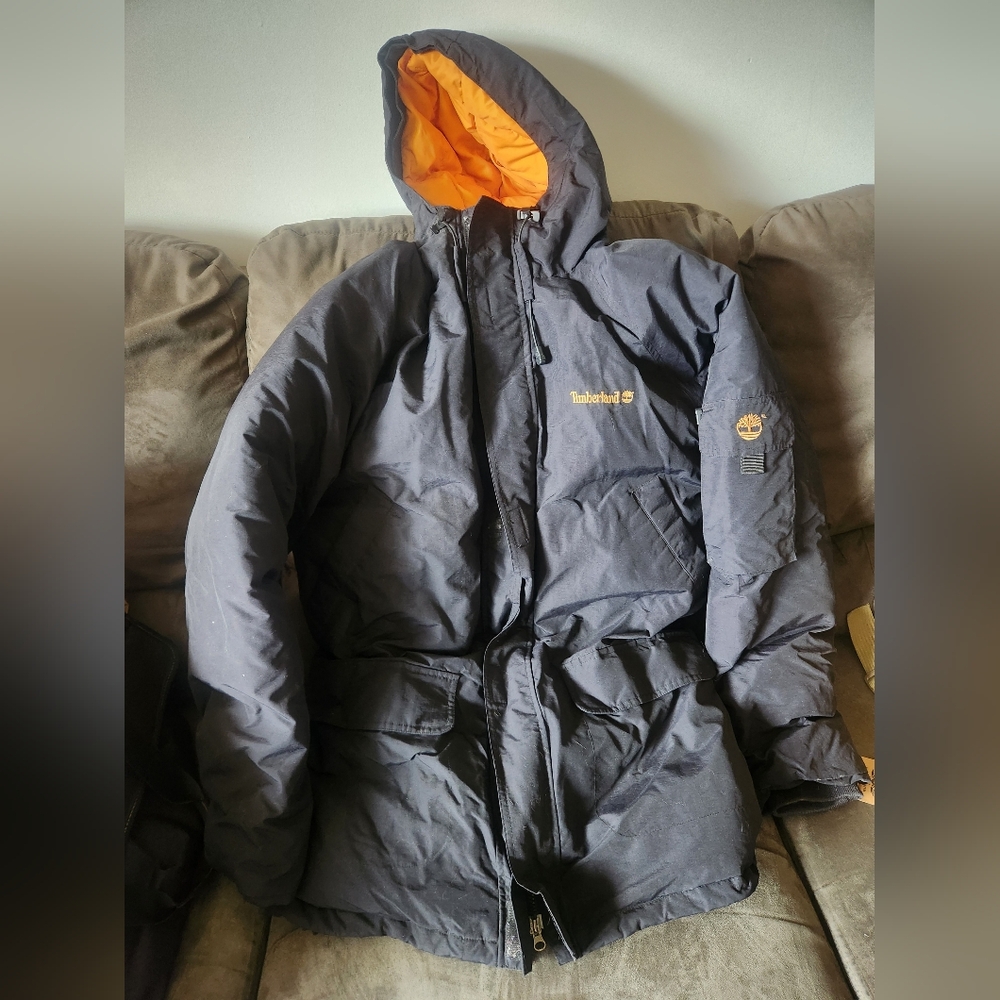 Timberland Navy Winter Puffer Jacket Mens large